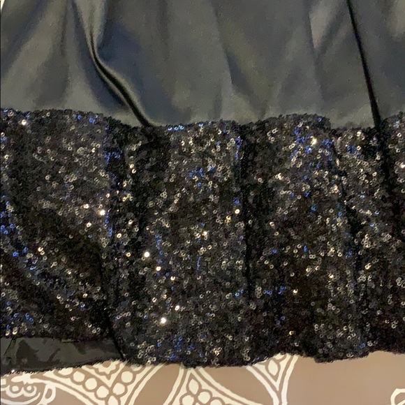 Beautiful Black Sateen and Sequins Dress, Sz. 14 - Picture 2 of 6